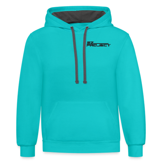 Contrast Hoodie - scuba blue/asphalt